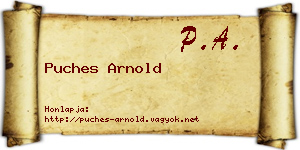 Puches Arnold névjegykártya